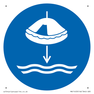 Mandatory: Lower liferaft to the water in launch sequence